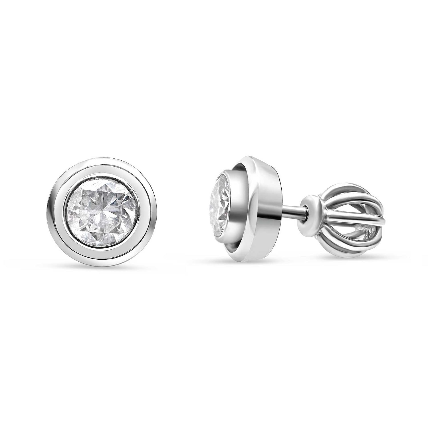 Diamond Bezel Stud Earrings