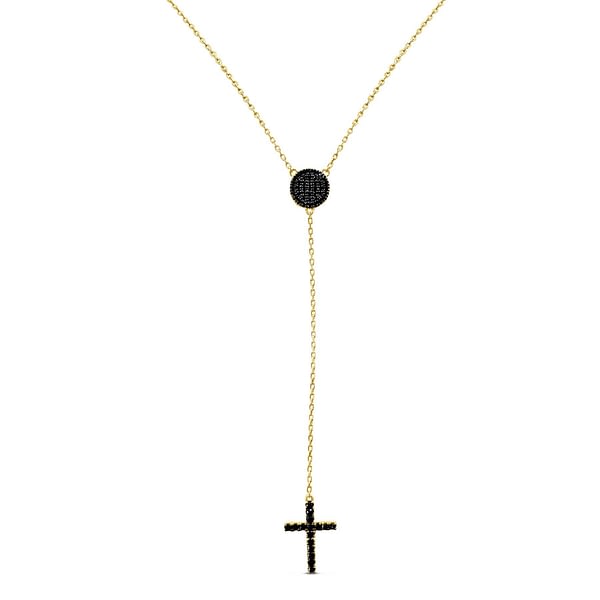 Black Diamond Lariat Necklace